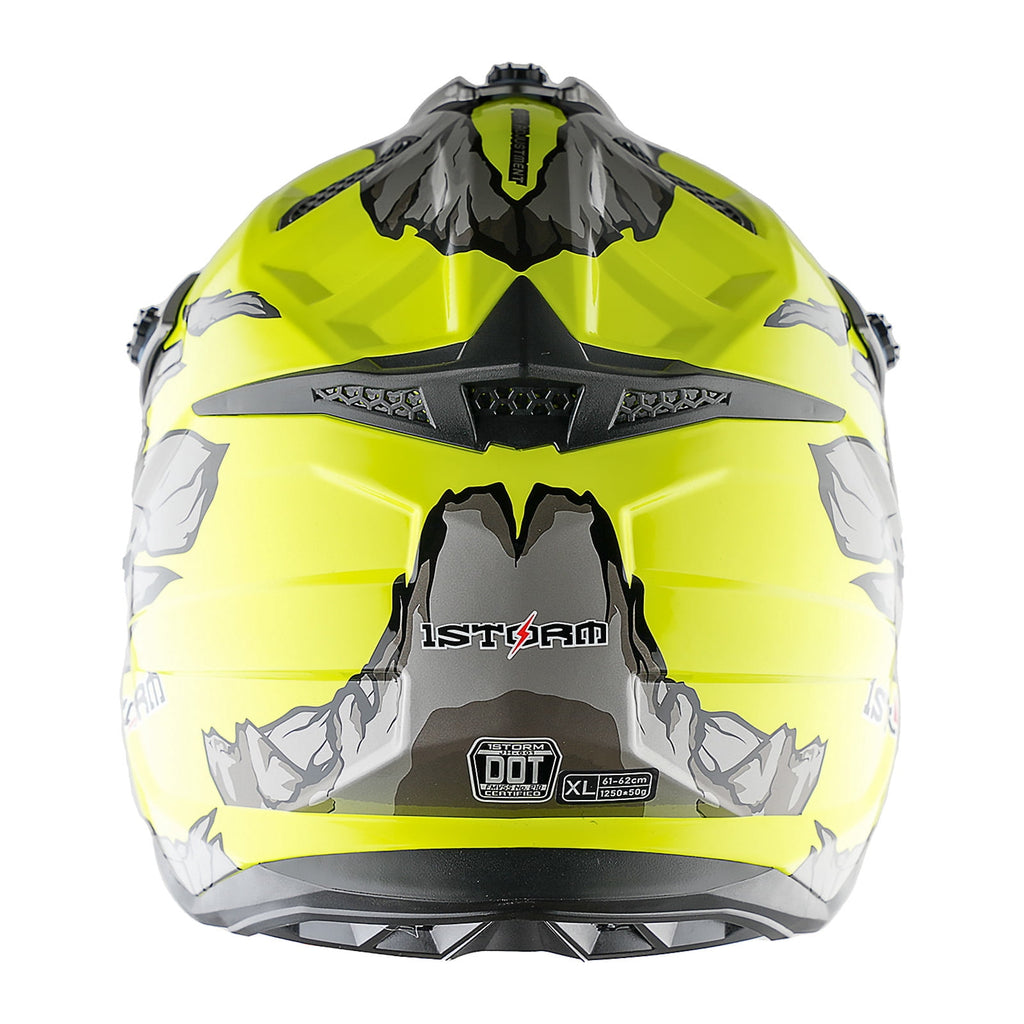 1Storm Adult Motocross Helmet ATV Dirt Bike BMX MX Downhill Mountain Helmet Track Style JH601; Matt Black