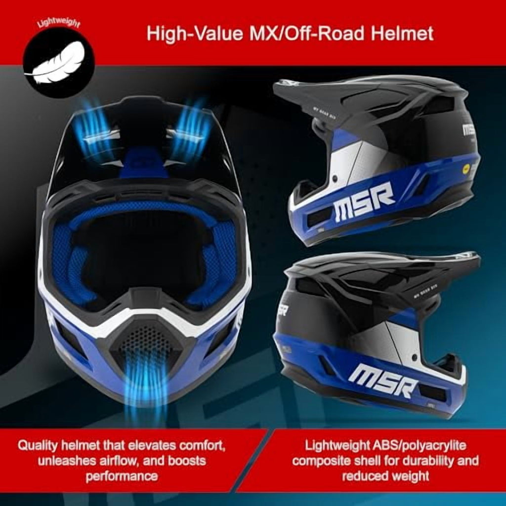 MSRâ„?Mav Sensor Dirt Bike Motocross Helmet w/ MIPS X-Large Black/Grey