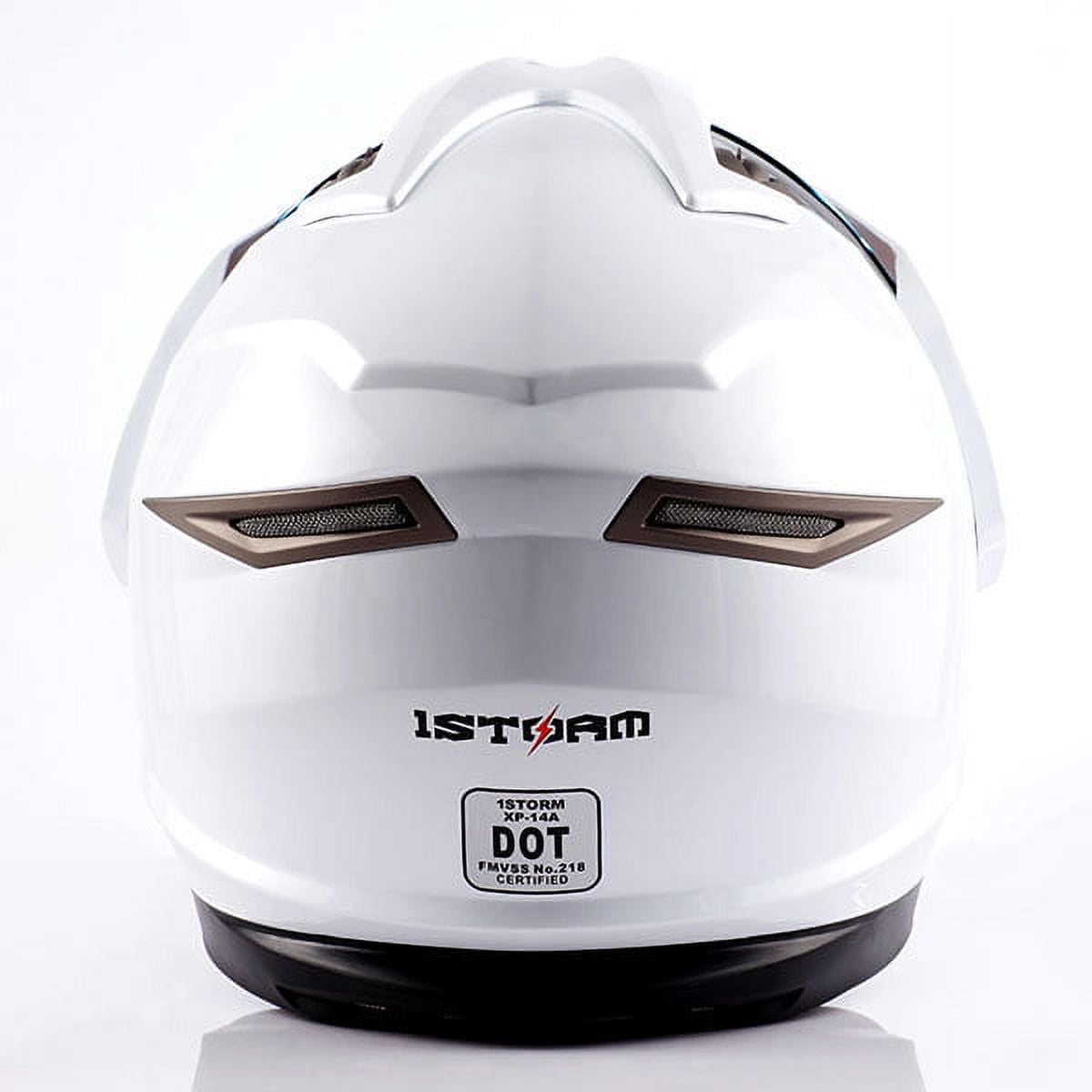 1Storm Dual Sport Helmet Motorcycle Full Face Motocross Off Road Bike HGXP14A Glossy White