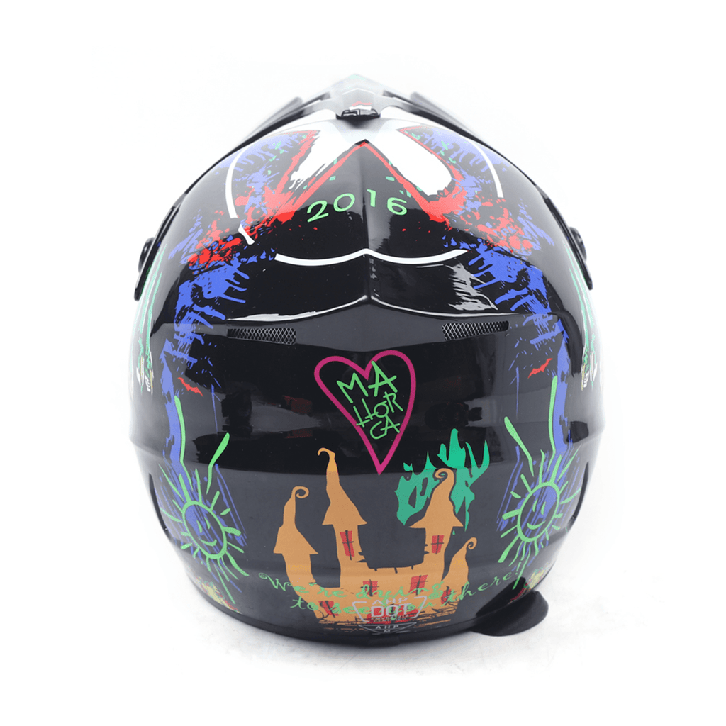 Motorcycle Dirt Bike Helmet with Gloves, Off Road Helmet Set for Unisex, 22.44-22.83in Head Circumference