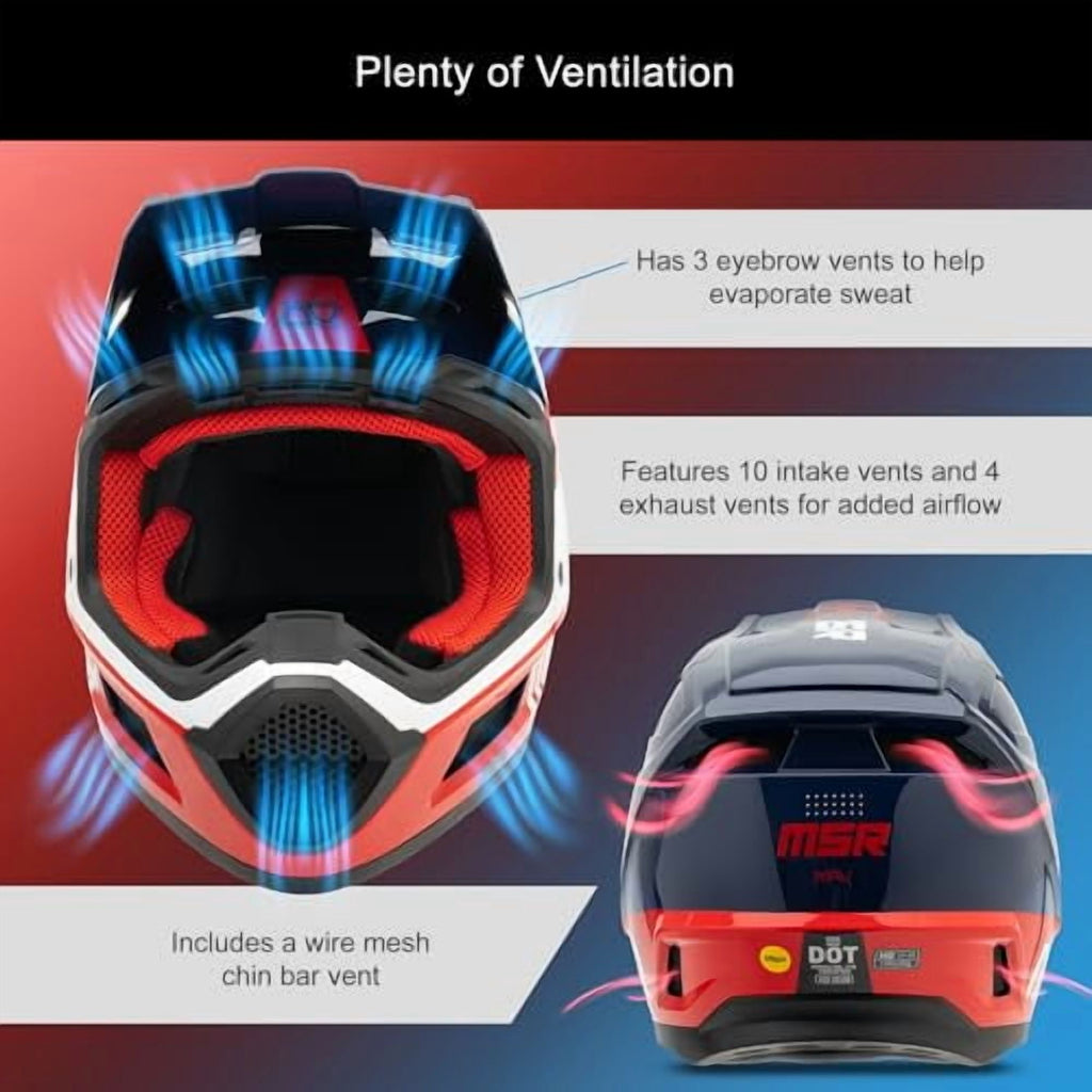 MSRâ„?Mav Sensor Dirt Bike Motocross Helmet w/ MIPS X-Large Black/Red