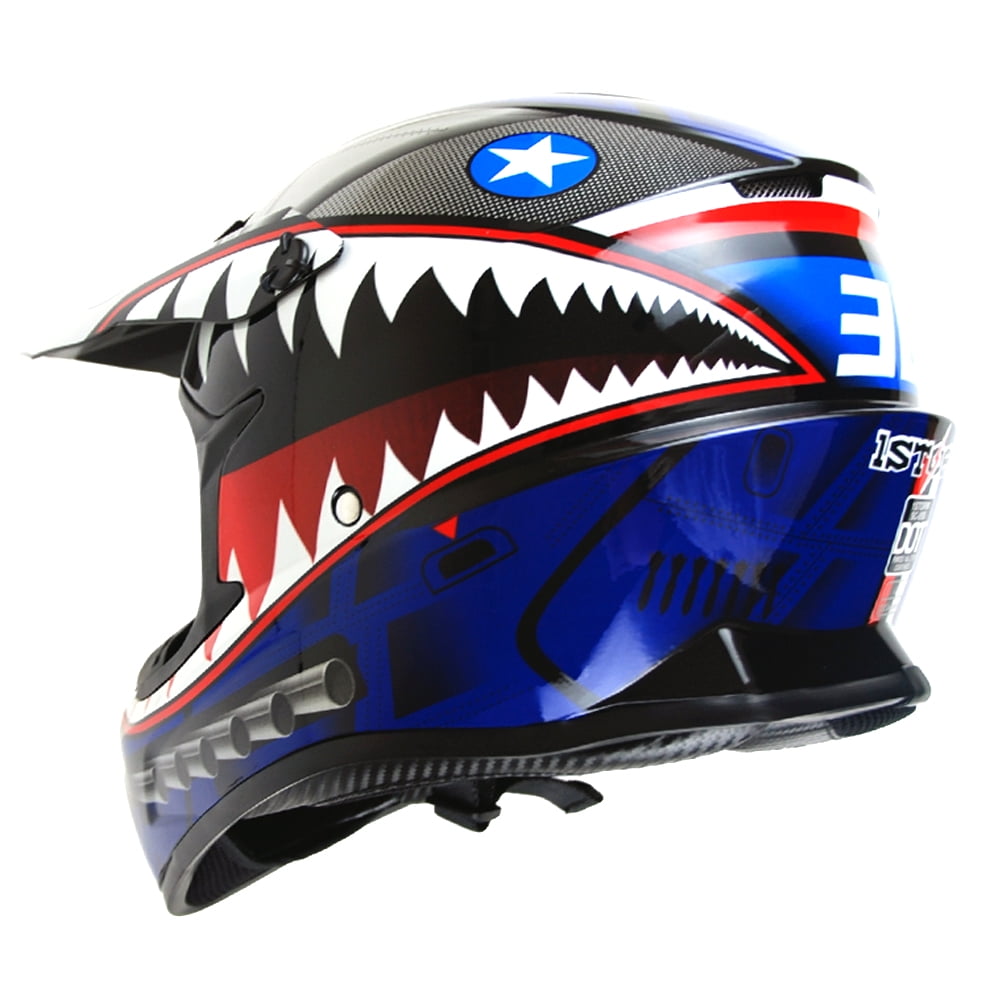 1Storm Adult Motocross BMX MX ATV Dirt Bike Helmet Racing Style SC09SCLS; Shark Pink