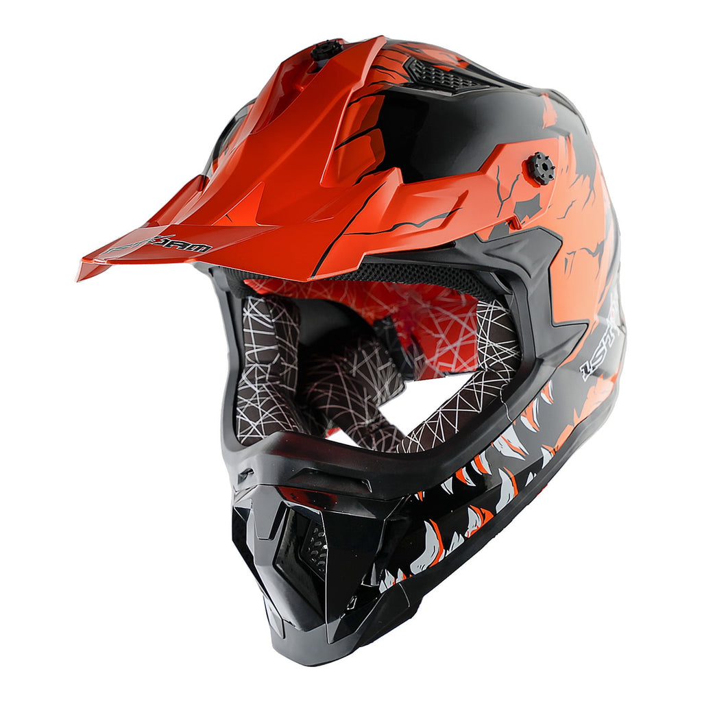 1Storm Adult Motocross Helmet ATV Dirt Bike BMX MX Downhill Mountain Helmet Track Style JH601; Matt Black