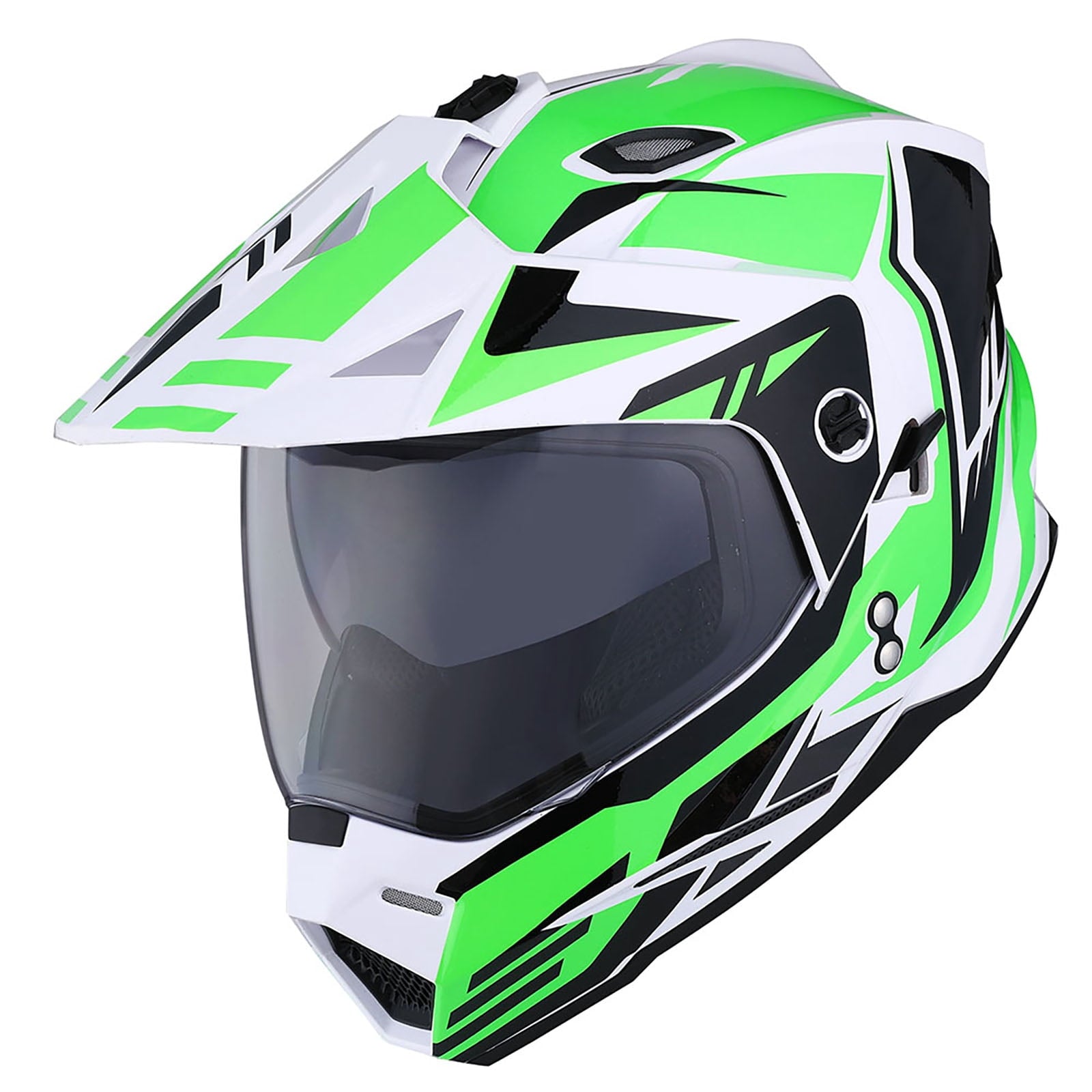 1Storm Adult Motorcycle Motocross Dual Sport Off Road Full Face Dual Visor Helmet F802CLS Matt Black