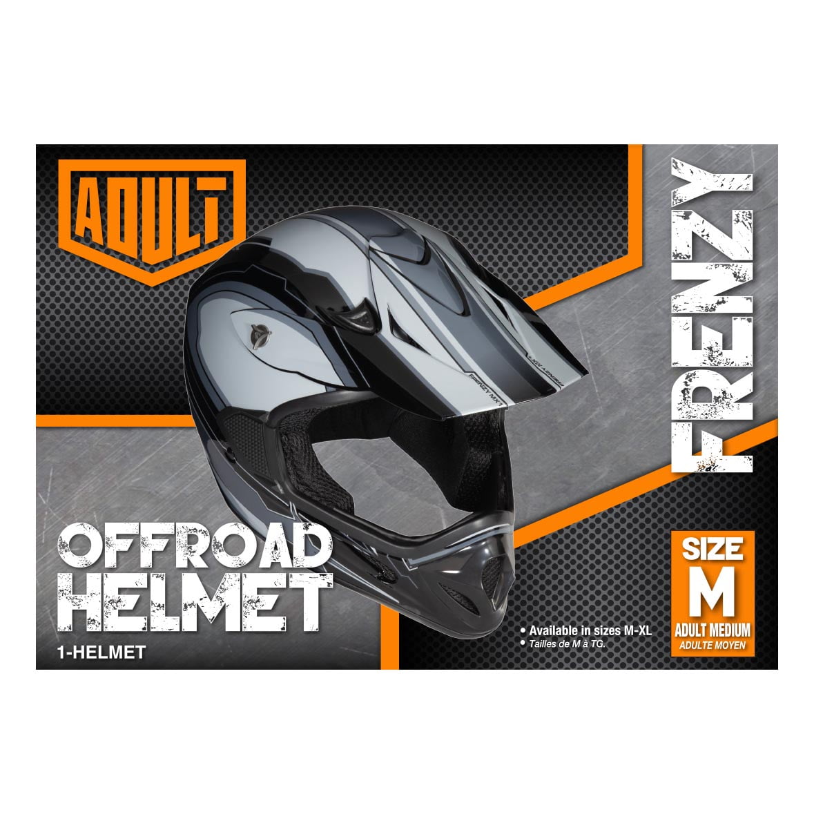 Fuel Helmets Adult Frenzy MX Off Road Helmet Black Graphic - Med