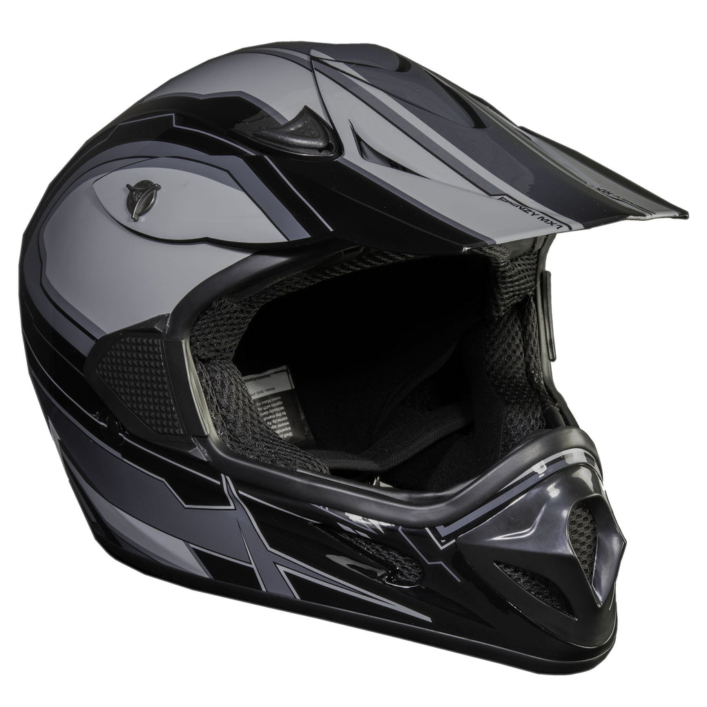Fuel Helmets Adult Frenzy MX Off Road Helmet Black Graphic - Med