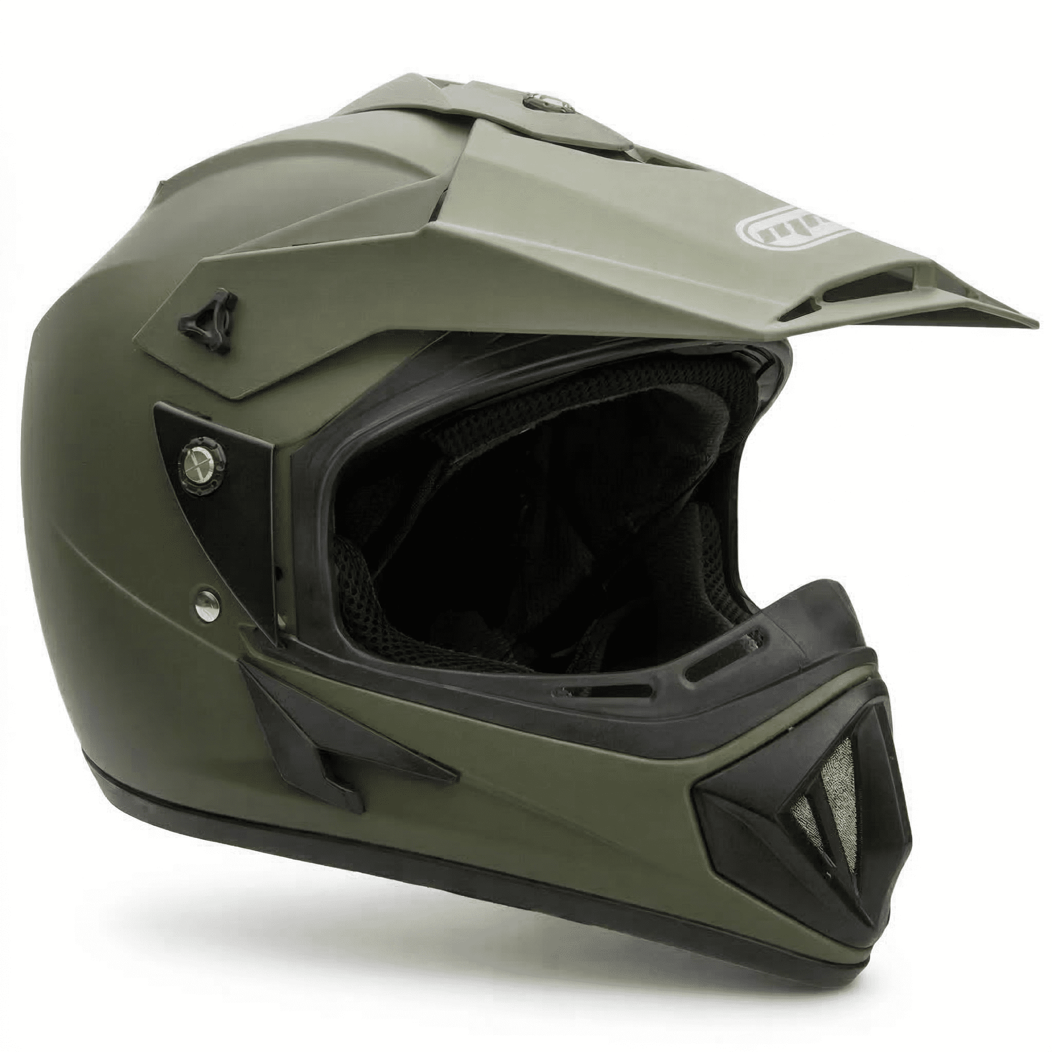 MMG Adult Motorcycle Off Road Helmet Combo, Includes Riding Gloves and Goggles. Size: Large - Color: Military Green