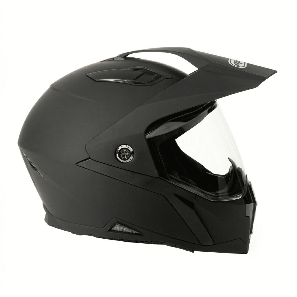 MMG Adult Motorcycle Dual Sport Off-Road Full-Face Helmet DOT - Matte Gray (Large) Model 23