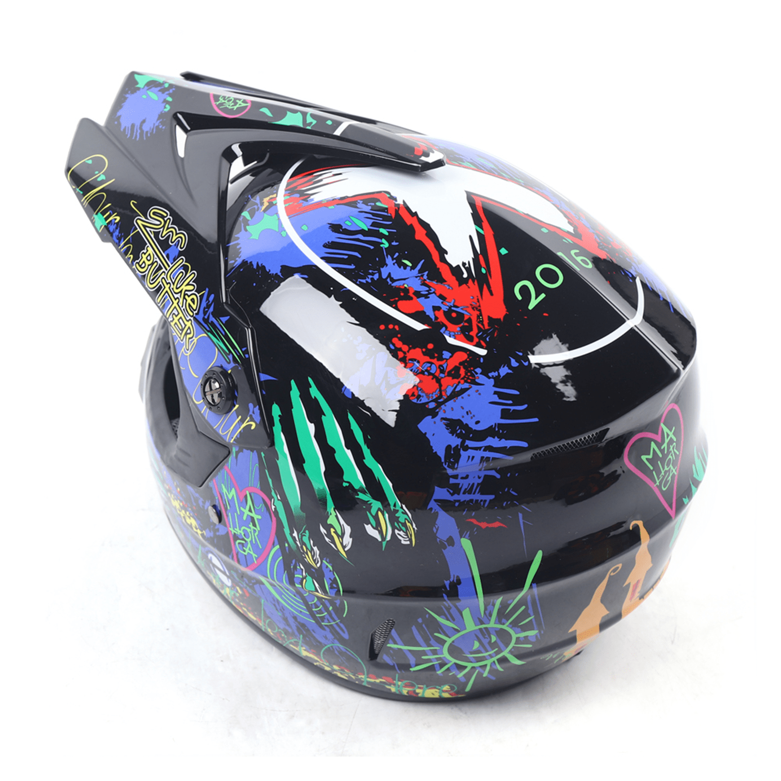 Motorcycle Full Face Helmet DOT Lightweight Helmets with Goggle Glove M Size
