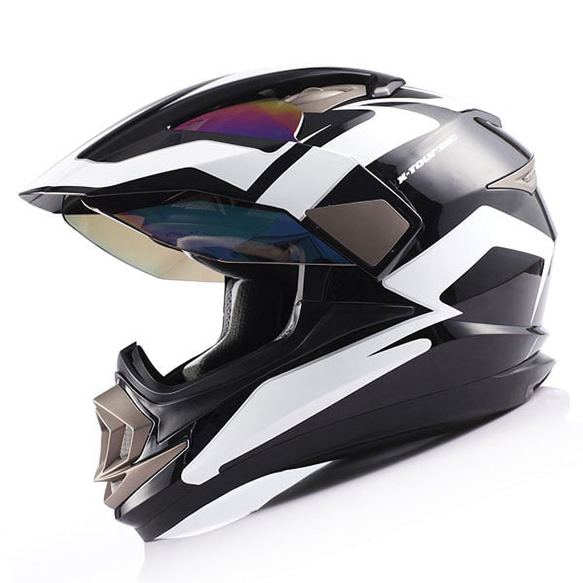 1Storm Dual Sport Helmet Motorcycle Full Face Motocross Off Road Bike HGXP14A Glossy White