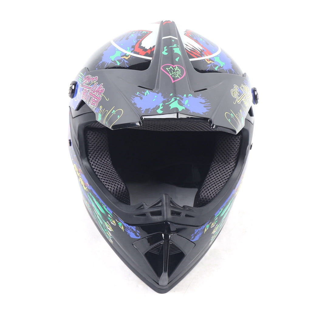 Motorcycle Full Face Helmet DOT Lightweight Helmets with Goggle Glove M Size
