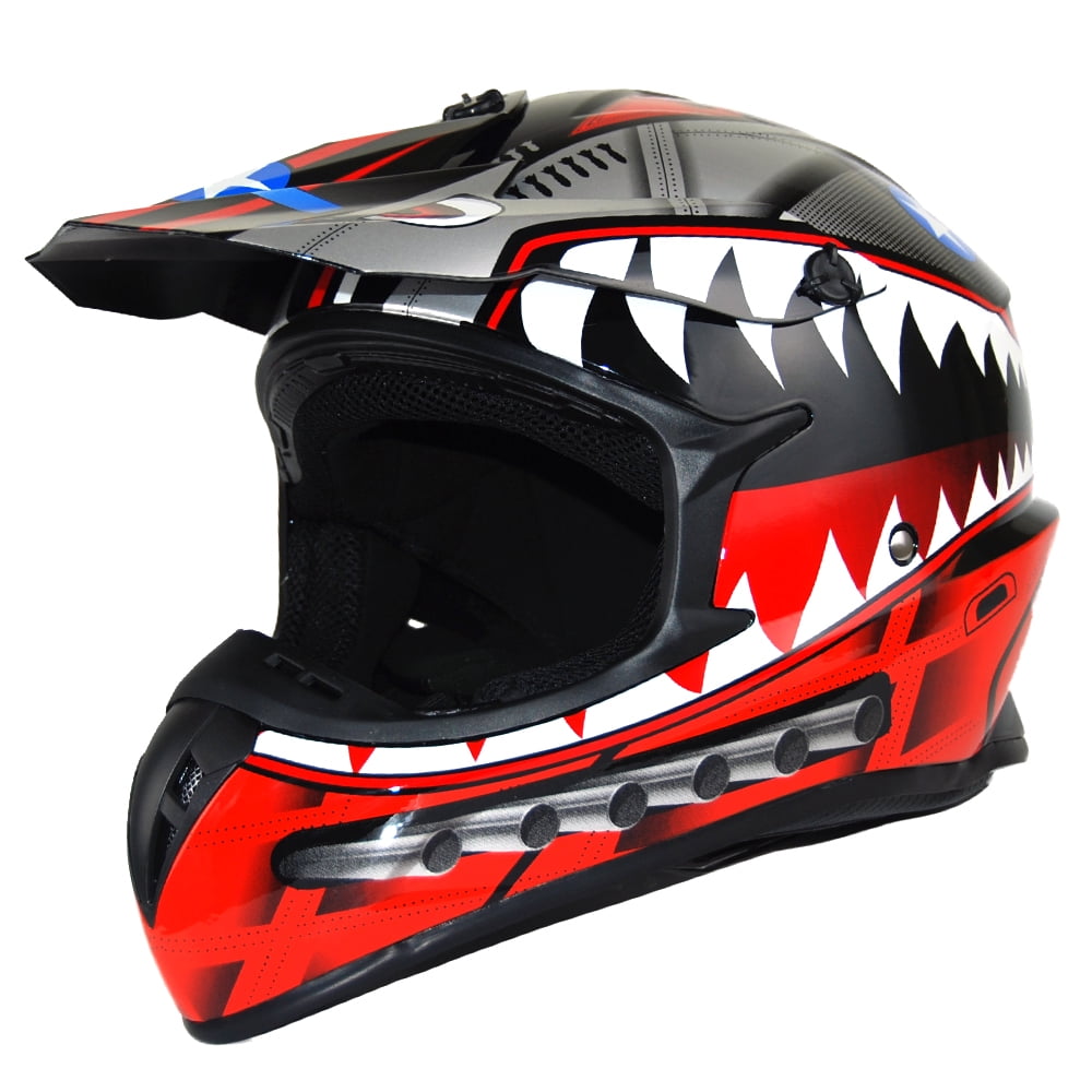 1Storm Adult Motocross BMX MX ATV Dirt Bike Helmet Racing Style SC09SCLS; Shark Pink