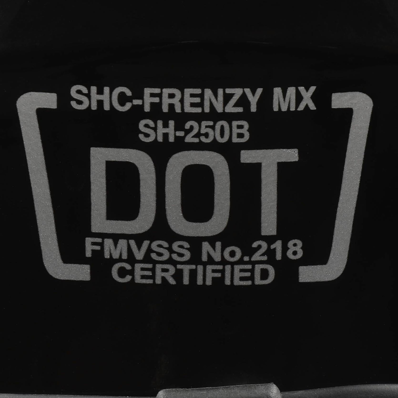 Youth Frenzy MX ATV off-road Helmet DOT Approved Black/Grey, Youth Large