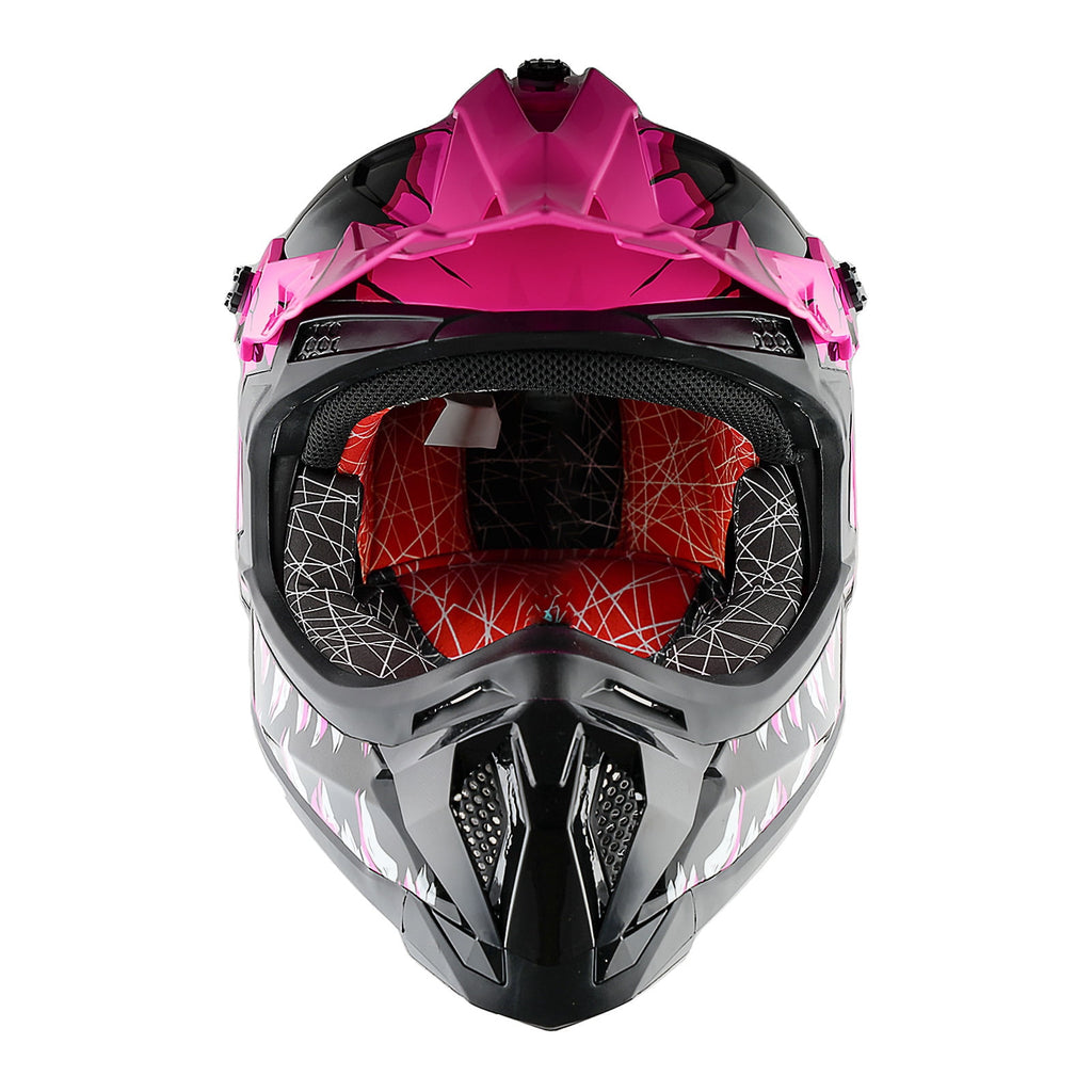 1Storm Adult Motocross Helmet ATV Dirt Bike BMX MX Downhill Mountain Helmet Track Style JH601; Matt Black