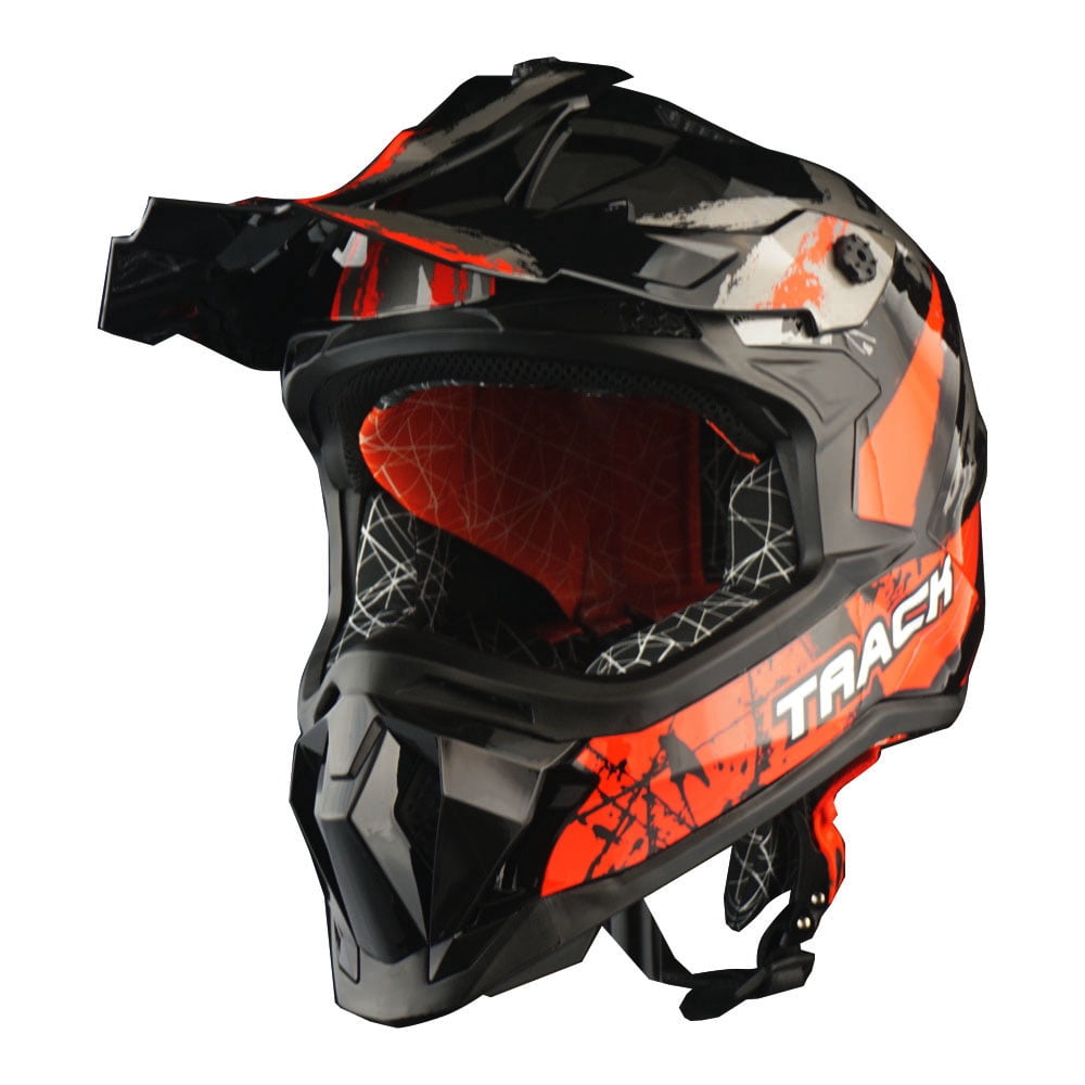 1Storm Adult Motocross Helmet ATV Dirt Bike BMX MX Downhill Mountain Helmet Track Style JH601; Matt Black