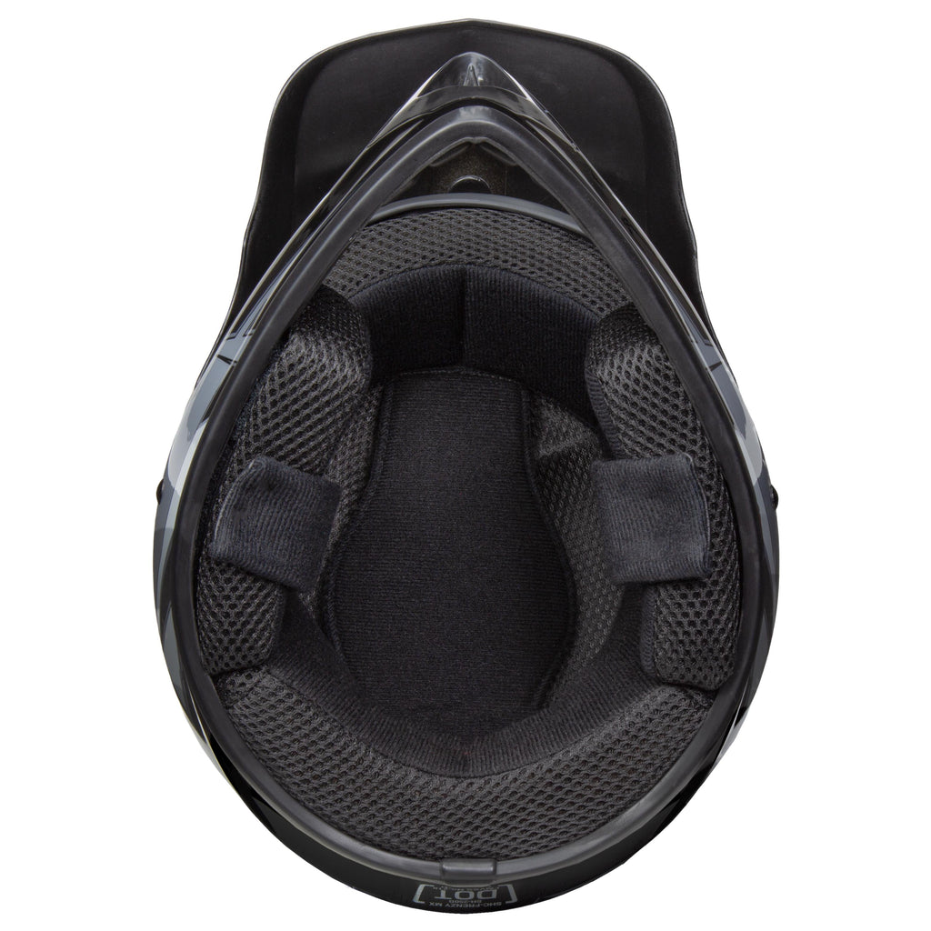 Youth Frenzy MX ATV off-road Helmet DOT Approved Black/Grey, Youth Large