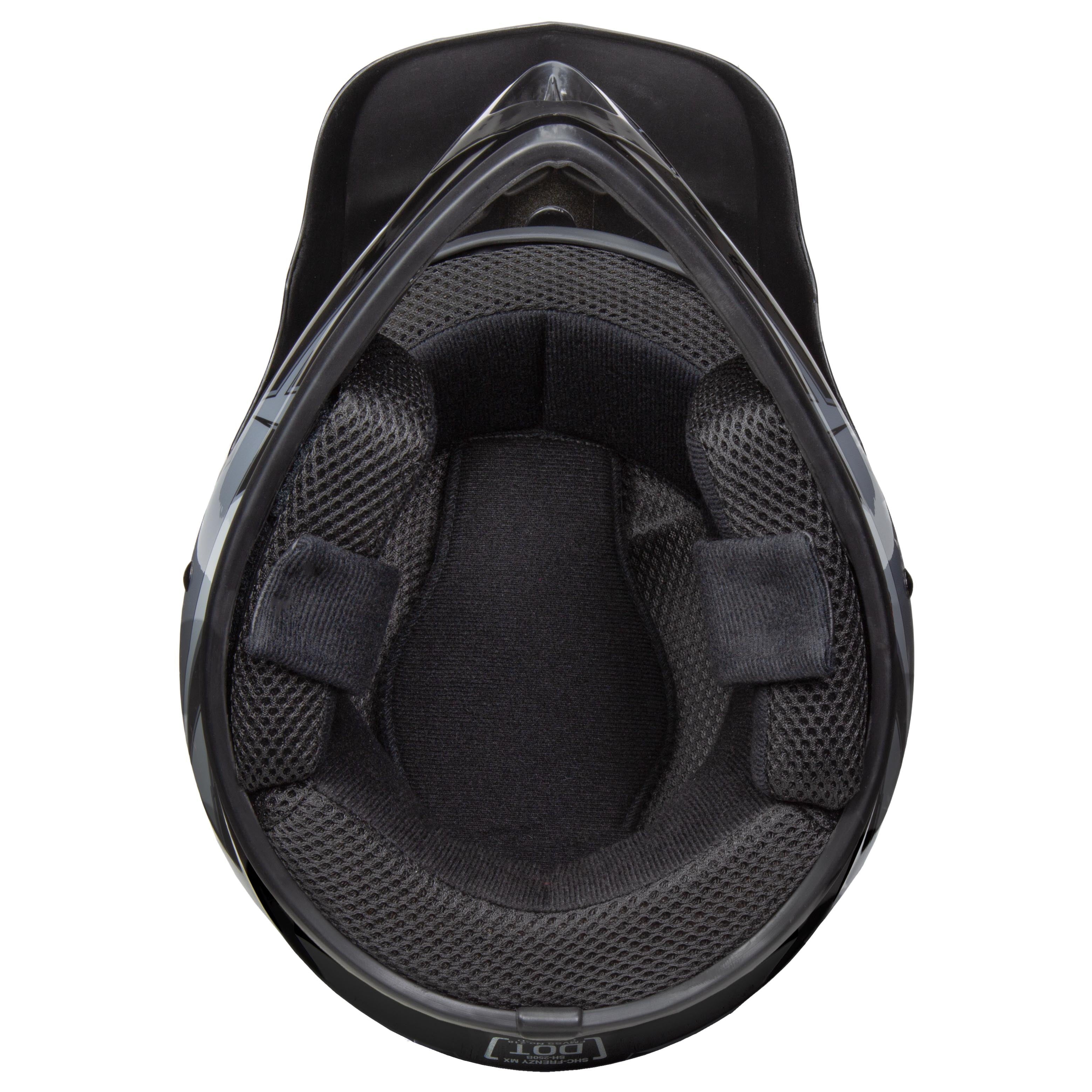 Youth Frenzy MX ATV off-road Helmet DOT Approved Black/Grey, Youth Large