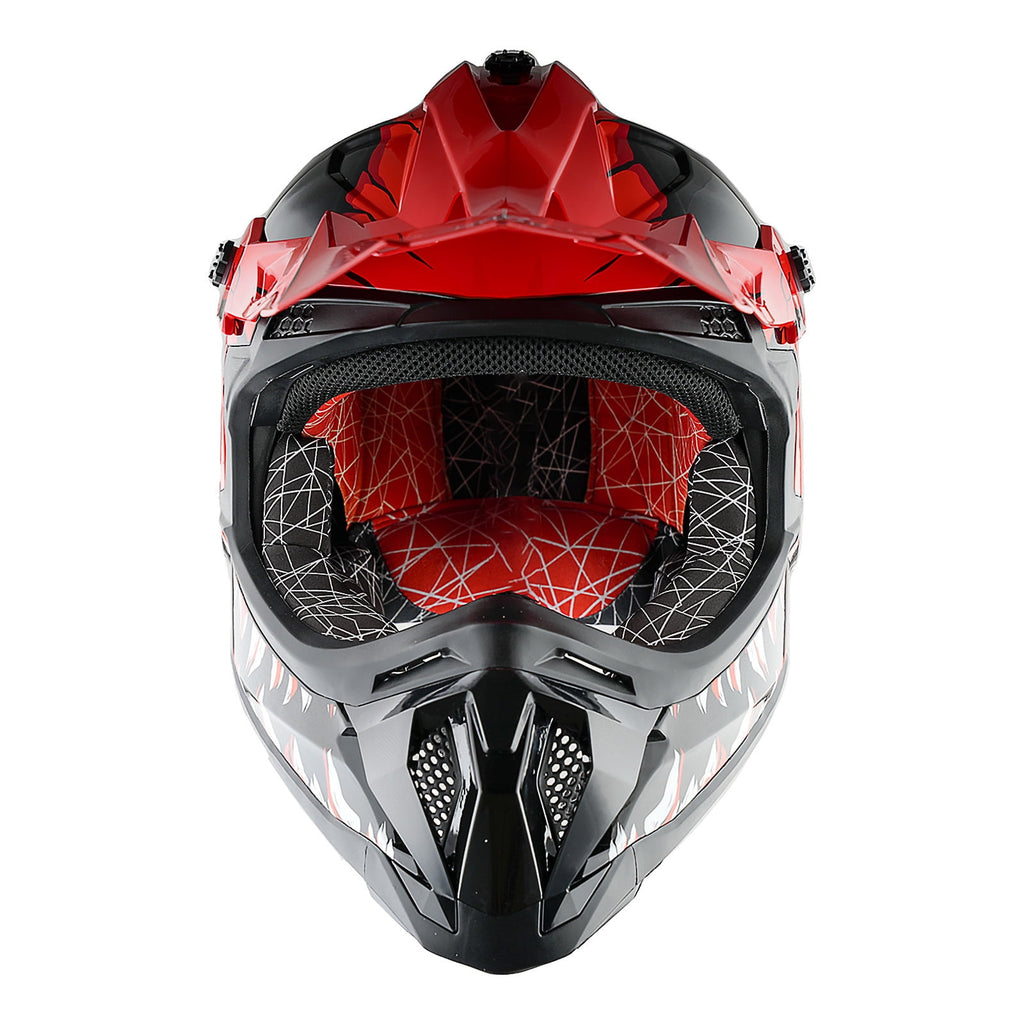 1Storm Adult Motocross Helmet ATV Dirt Bike BMX MX Downhill Mountain Helmet Track Style JH601; Matt Black