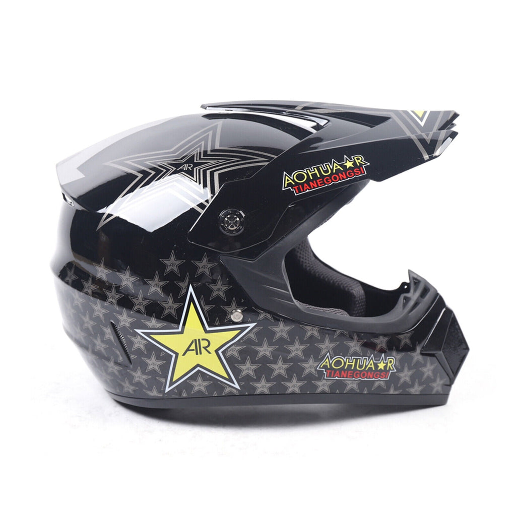 M Size Motocross Helmet With Goggle & Gloves For Motorcycle Dirt Bike Off-road
