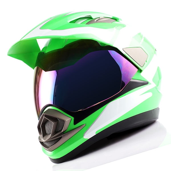 1Storm Dual Sport Helmet Motorcycle Full Face Motocross Off Road Bike HGXP14A Glossy White