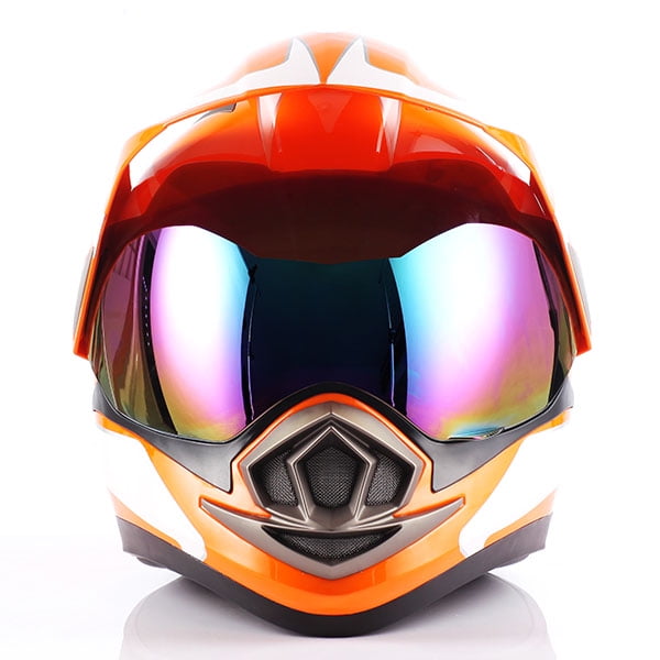 1Storm Dual Sport Helmet Motorcycle Full Face Motocross Off Road Bike HGXP14A Glossy White
