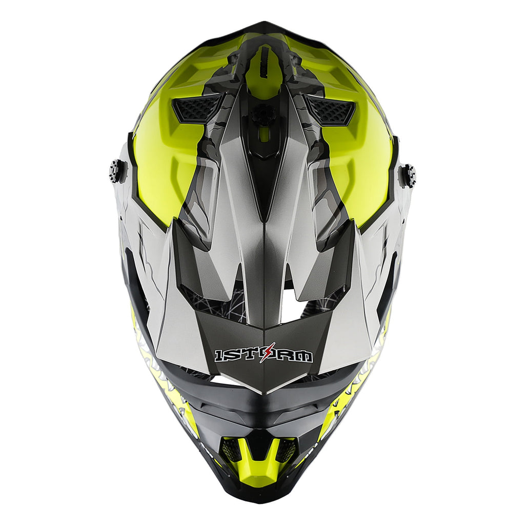 1Storm Adult Motocross Helmet ATV Dirt Bike BMX MX Downhill Mountain Helmet Track Style JH601; Matt Black