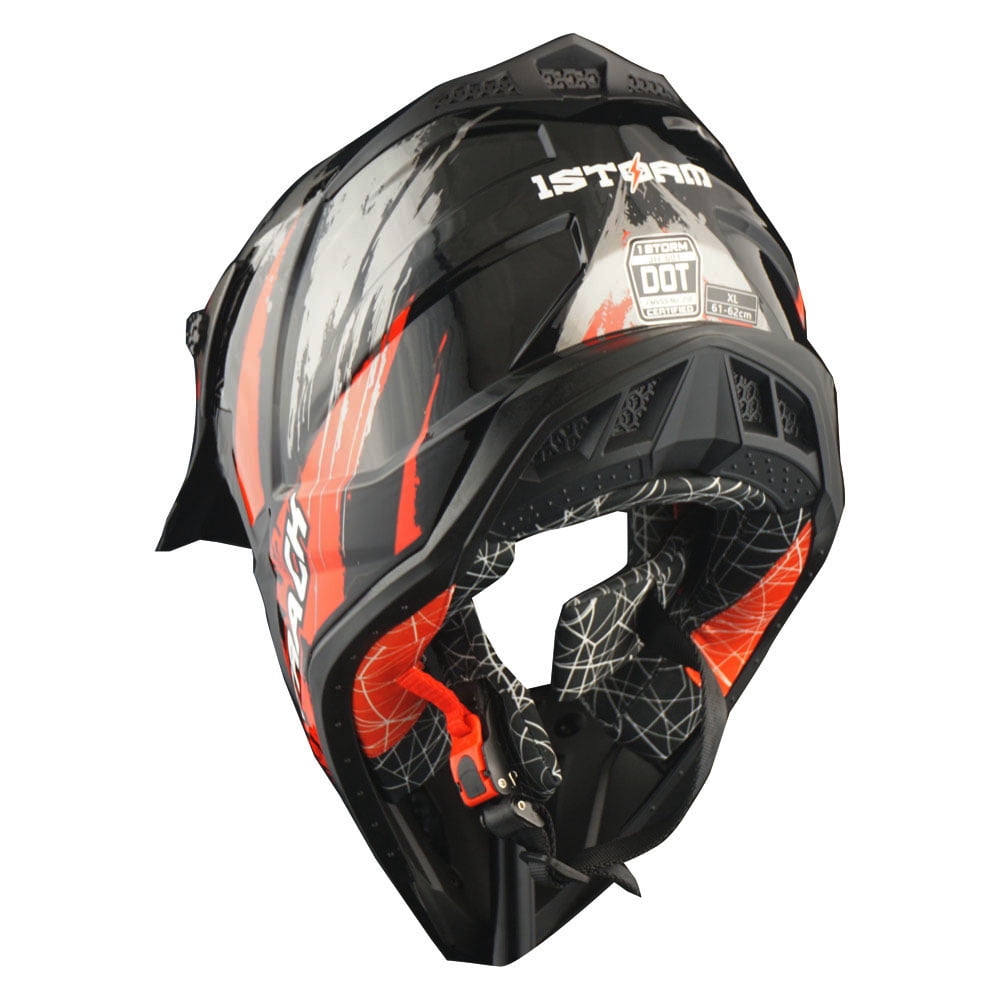 1Storm Adult Motocross Helmet ATV Dirt Bike BMX MX Downhill Mountain Helmet Track Style JH601; Matt Black