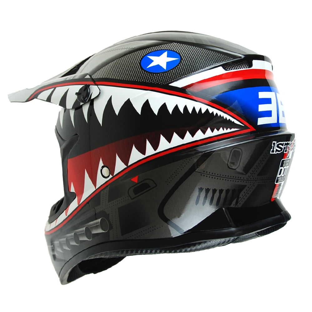 1Storm Adult Motocross BMX MX ATV Dirt Bike Helmet Racing Style SC09SCLS; Shark Pink