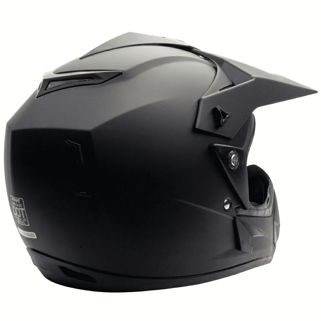 MMG Motorcycle Off-Road Helmet MX ATV Dirt Bike Matte Black with Goggles (Medium) Model 30