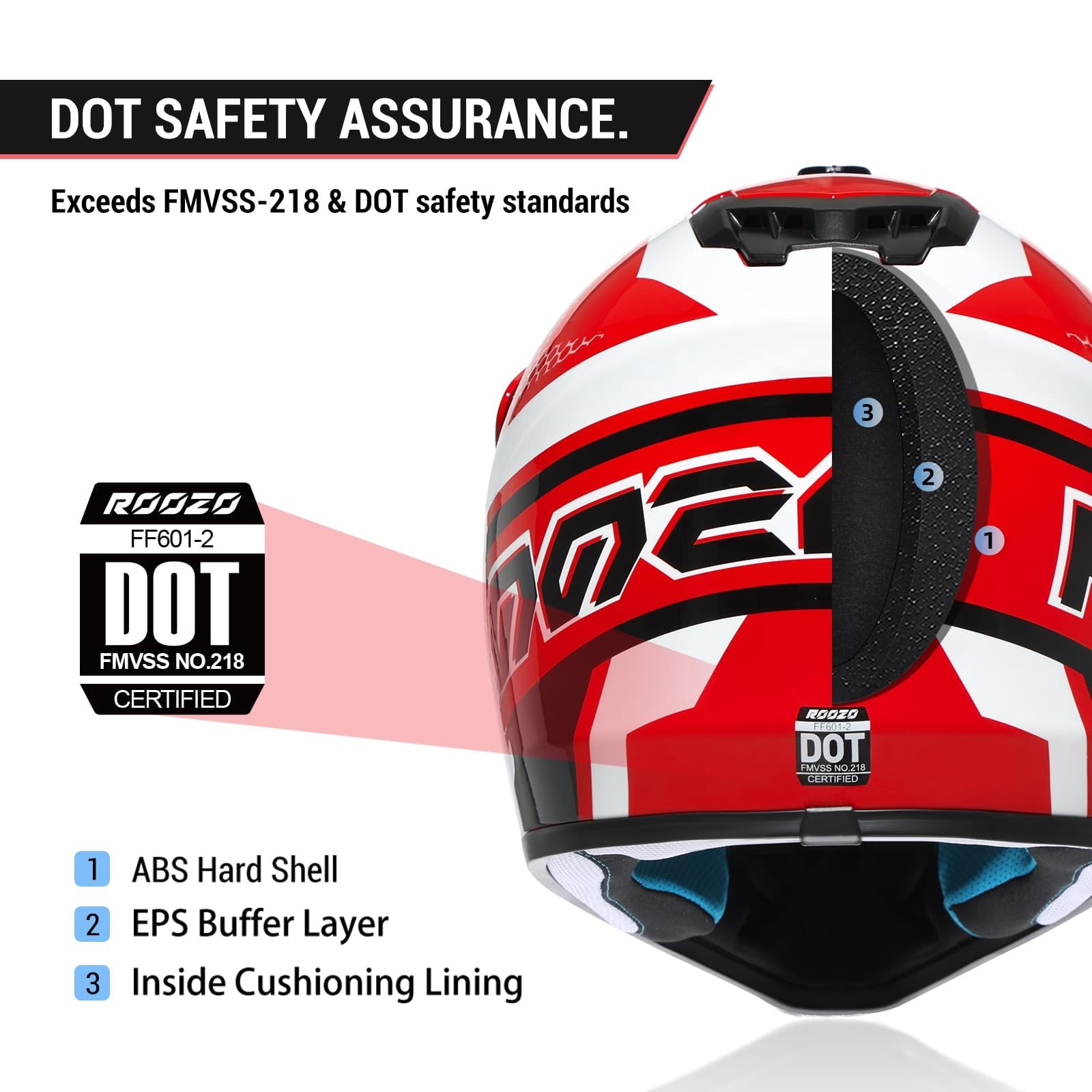 ROOZO Youth Dirt Bike Helmet â€?DOT Certified Full Face Motorcycle Helmet with Goggles & Gloves