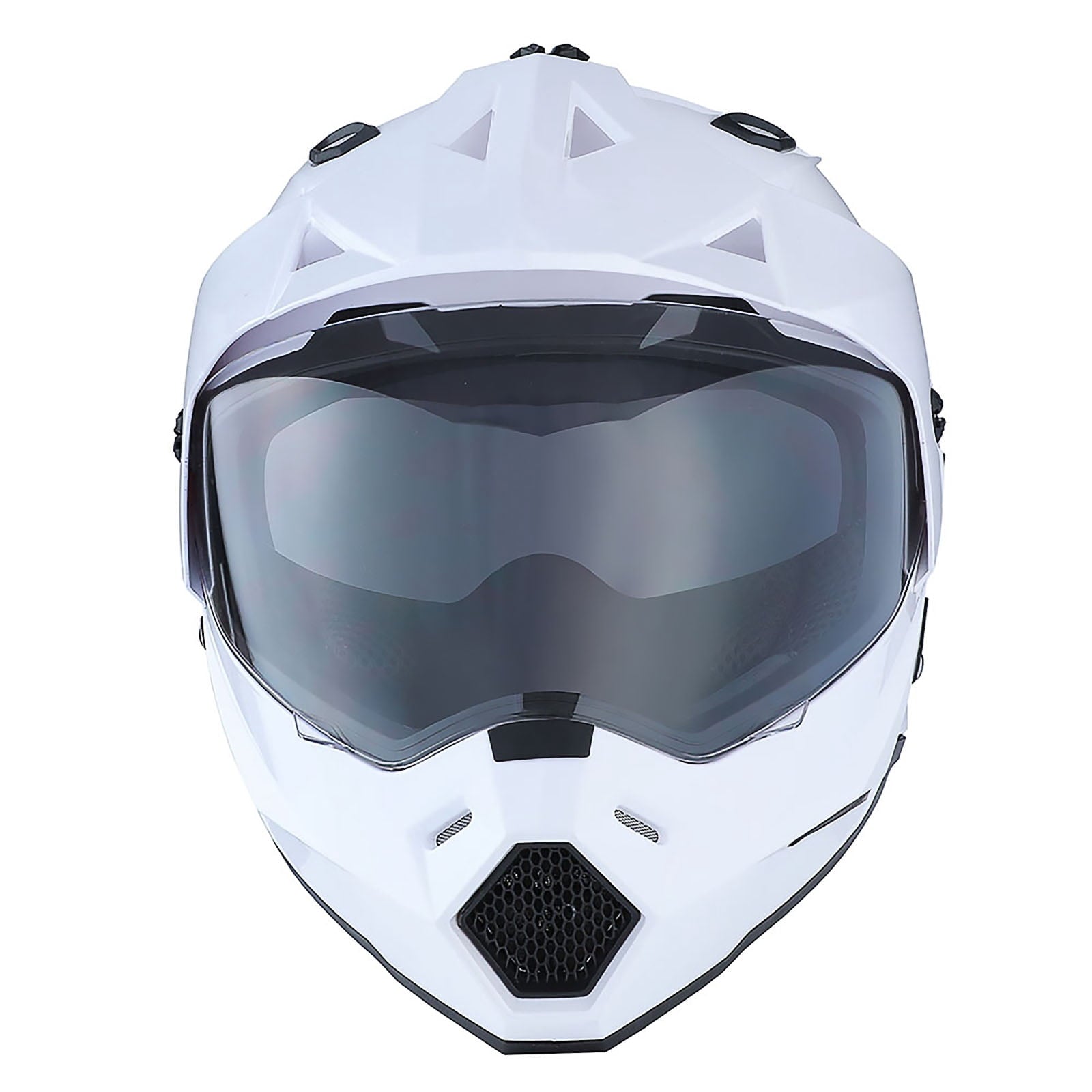 1Storm Dual Sport Motorcycle Motocross Off Road Full Face Helmet HF802 Dual Visor Storm Force Black
