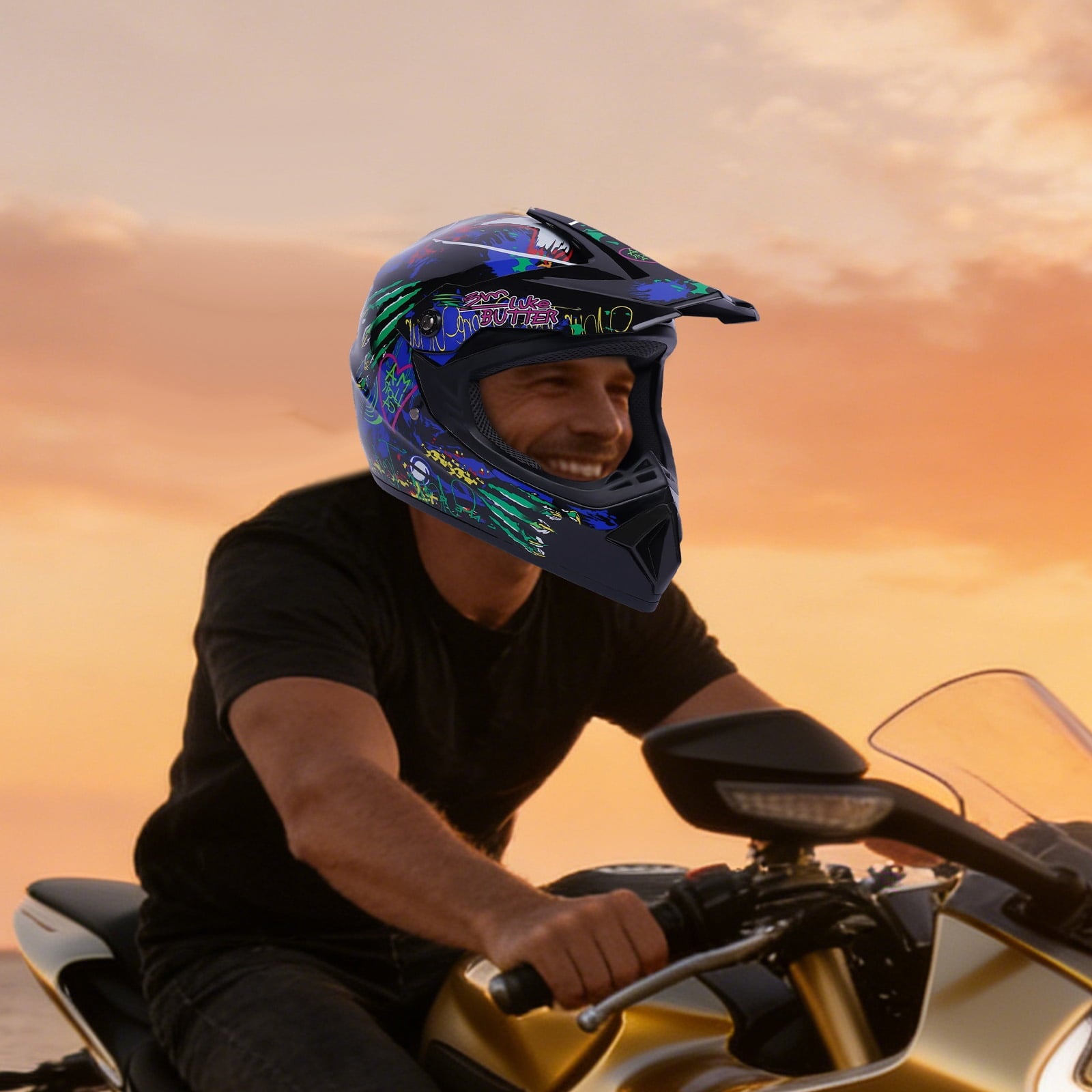 Off-Road Helmet Kit Wear Resistant Fiber Fabric Interior Street Motocross Protective Accessory