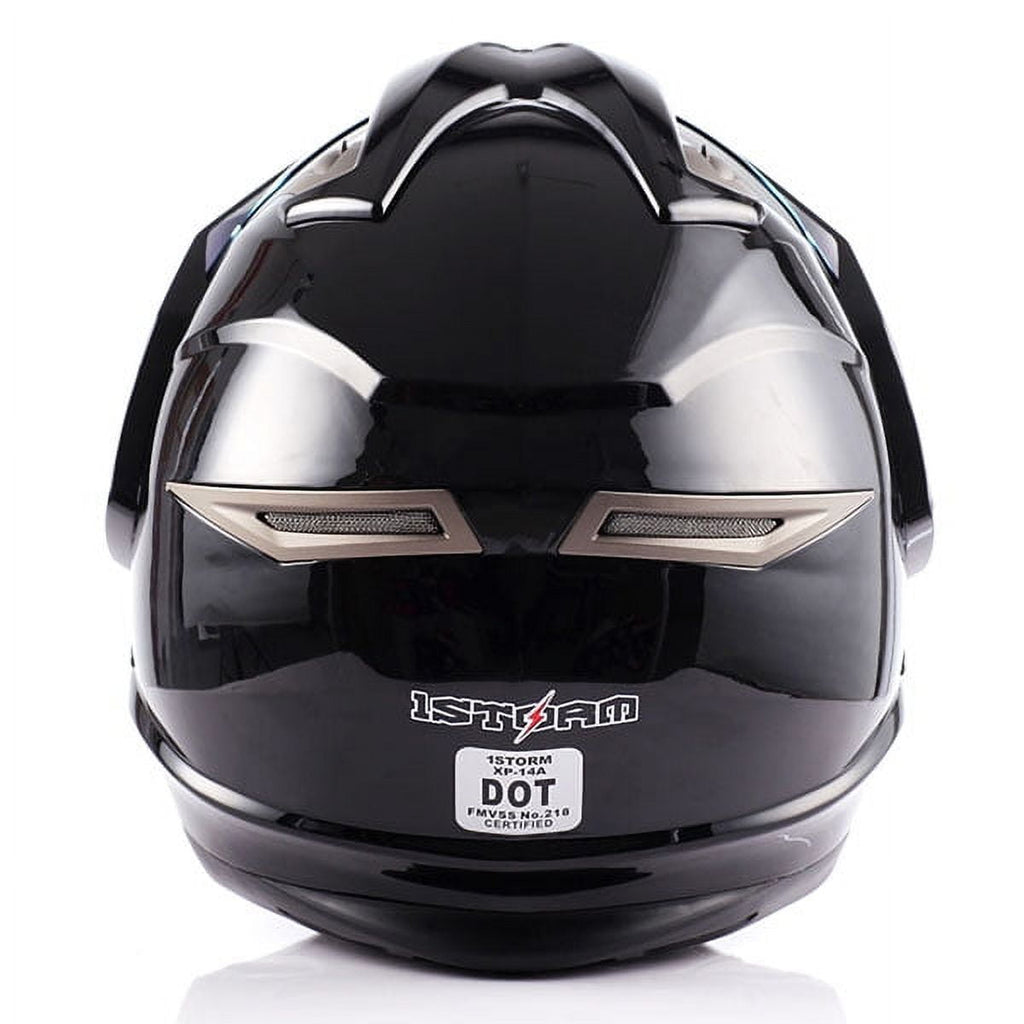 1Storm Dual Sport Helmet Motorcycle Full Face Motocross Off Road Bike HGXP14A Glossy White