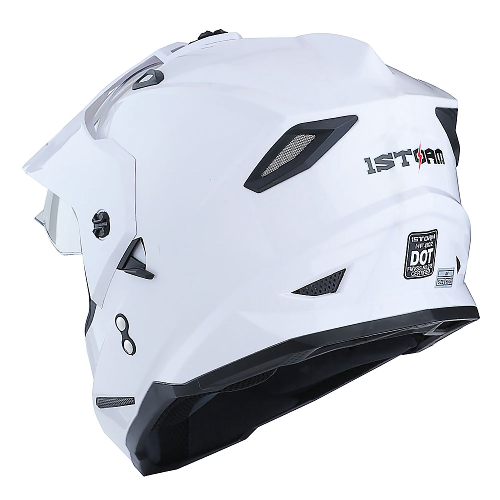 1Storm Dual Sport Motorcycle Motocross Off Road Full Face Helmet Dual Visor HF802 Matt Black + Motorcycle Bluetooth Headset