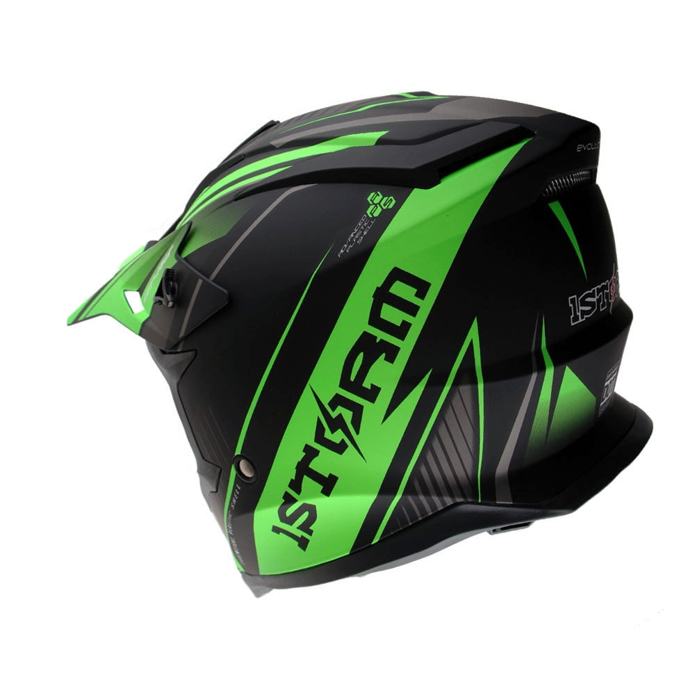 1Storm Adult Motocross Helmet BMX MX ATV Dirt Bike Downhill Mountain Bike Helmet Racing Style H637; Storm Green