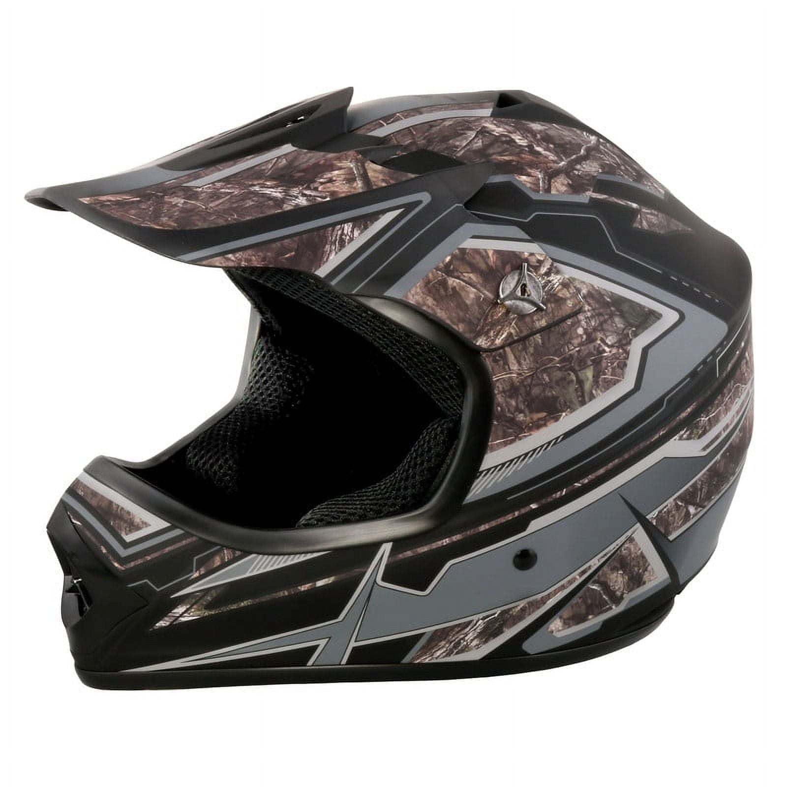 Youth Frenzy Mossy Oak Camo Mx off-road Motocross, ATV, Dirt Bike Helmet, Dot Approved - Medium