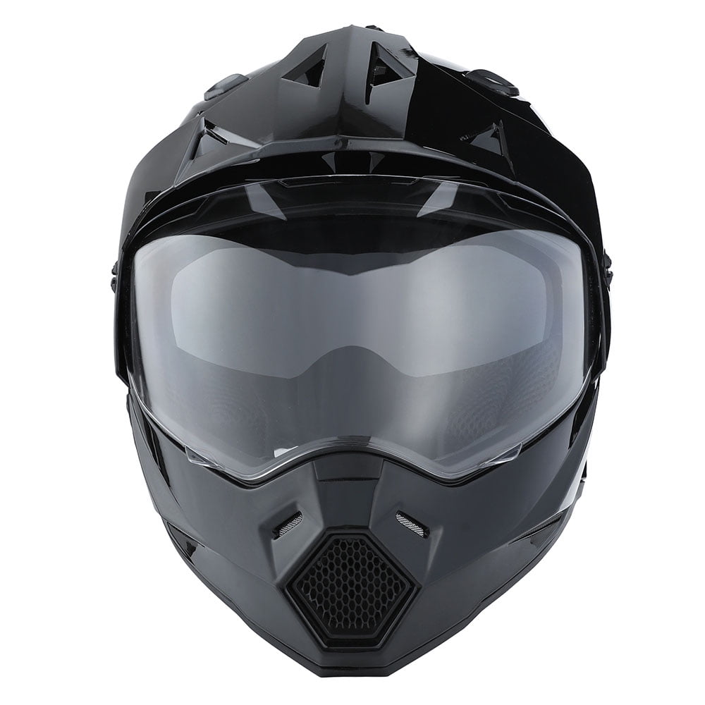 1Storm Adult Motorcycle Motocross Dual Sport Off Road Full Face Dual Visor Helmet F802CLS Matt Black
