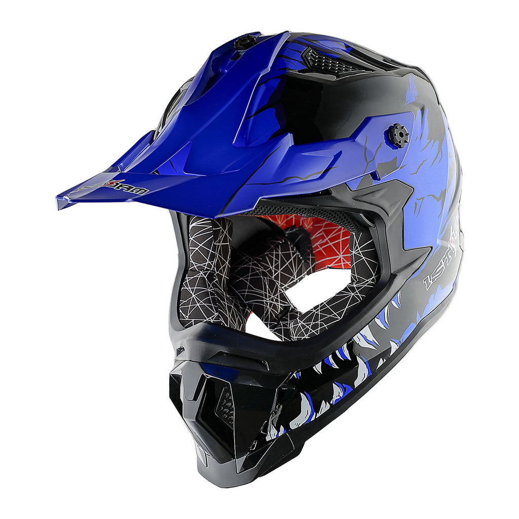 1Storm Adult Motocross Helmet ATV Dirt Bike BMX MX Downhill Mountain Helmet Track Style JH601; Matt Black