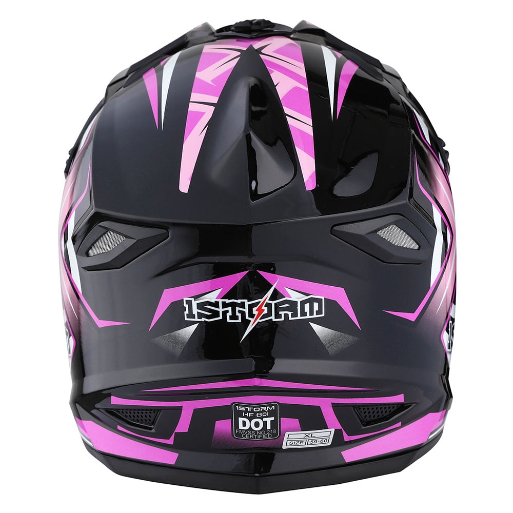 1Storm Adult Motocross Helmet BMX MX ATV Dirt Bike Helmet Racing Style HF801; Sonic Red