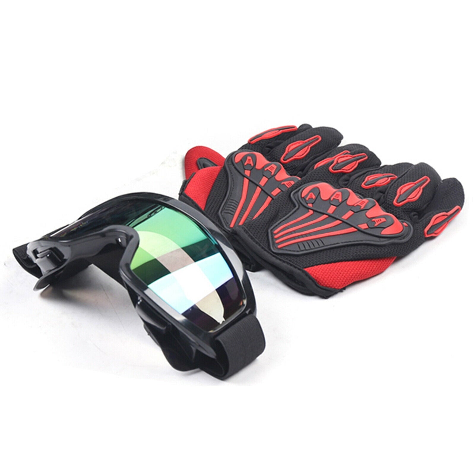 DOT Motorcycle Helmet for Adult, Motorcycle Helmet with Goggles & Gloves for Motocross Off-Road Racing ATV Dirt Bike