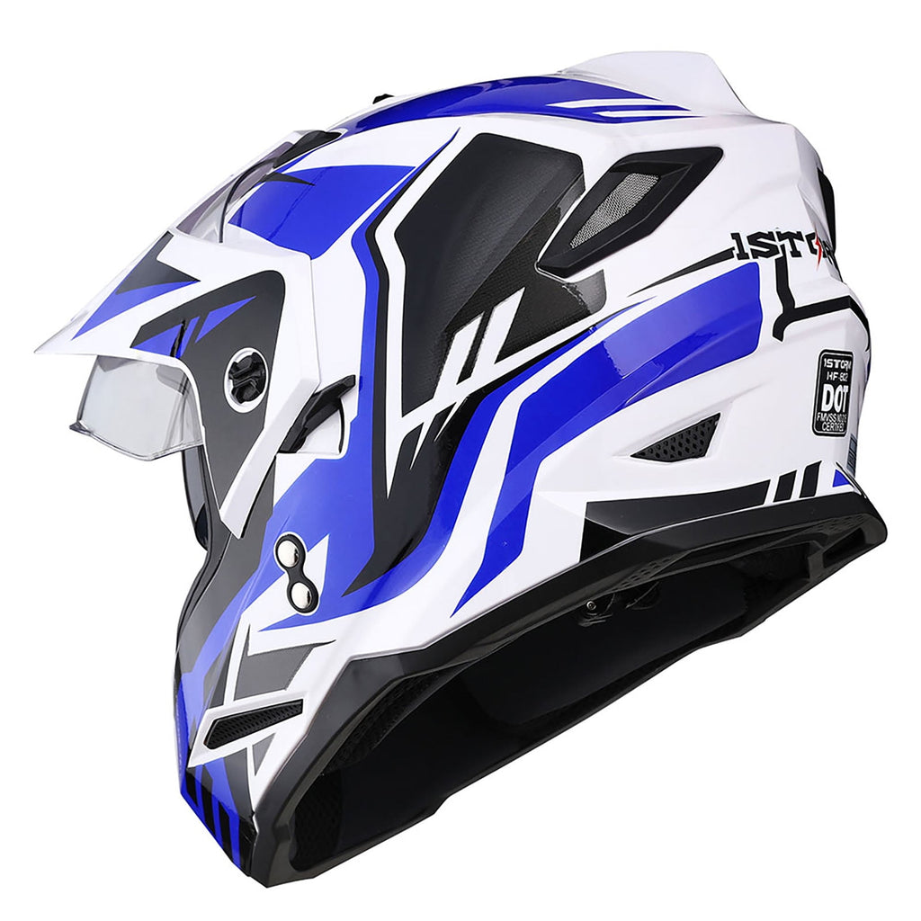 1Storm Youth Kids Dual Sport Dual Visor Motorcycle Motocross Off Road Full Face Helmet HF802Youth Storm Red