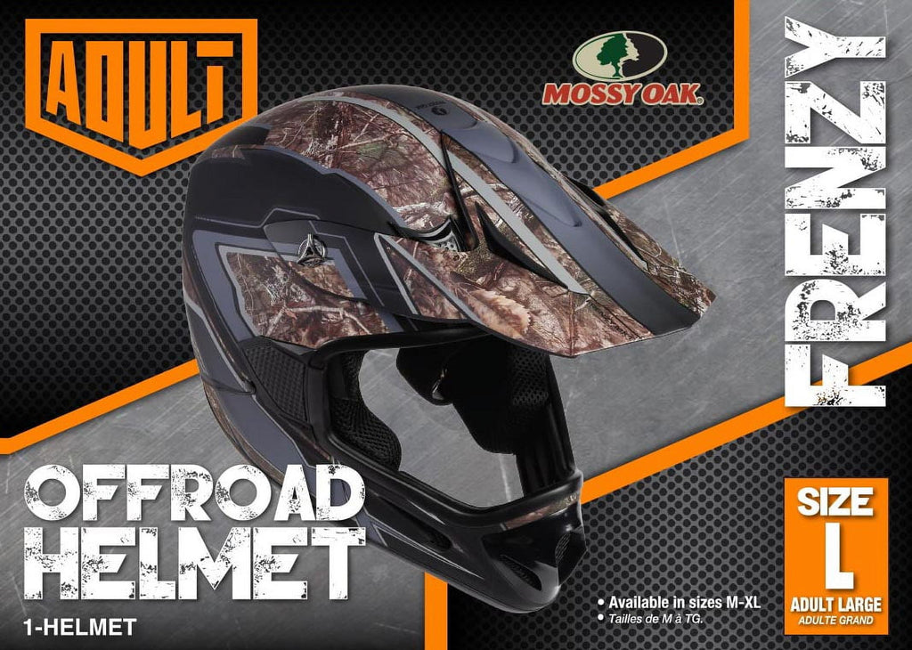Adult Frenzy Mossy Oak MX Off-Road Motocross, ATV, Dirt Bike Helmet, DOT Approved Size: Large