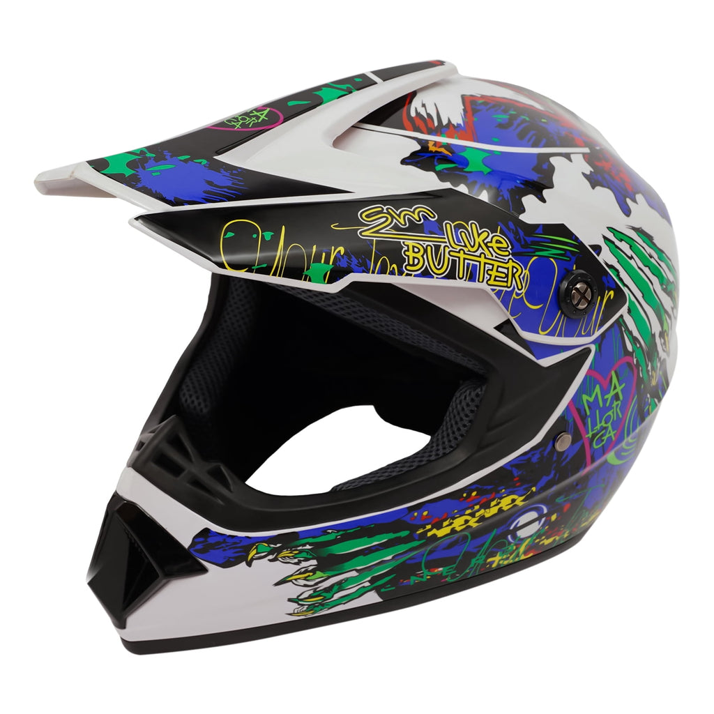 22.44-22.83in Suitable Head Helmet Set Helmet Set with Goggles and Gloves Motorcycle Off-Road Helmet Set