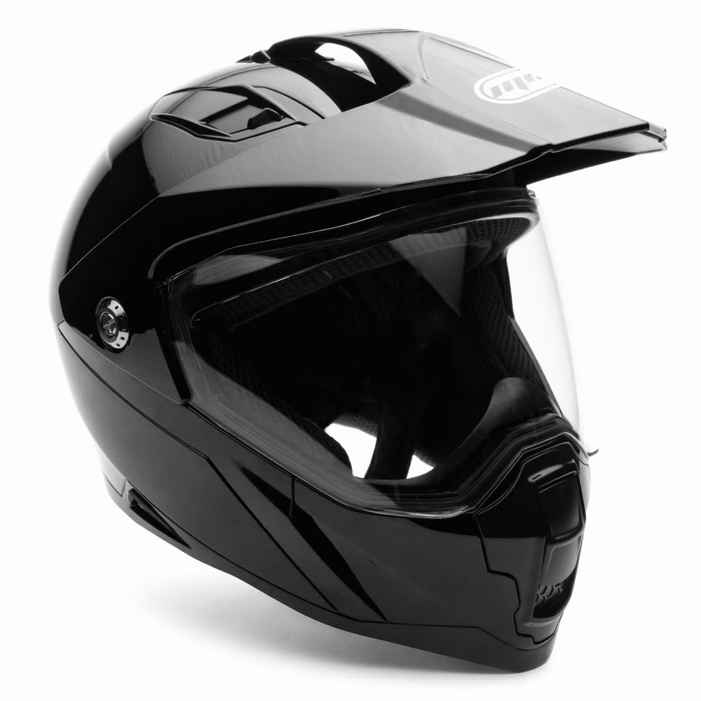 Adult Motorcycle Dual Sport Off-Road Full-Face Helmet DOT â€?Gloss Black (Medium) Model 23