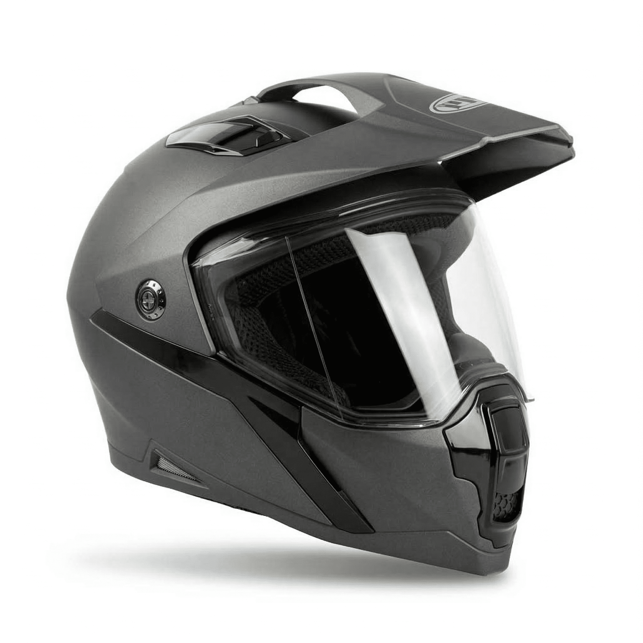 MMG Adult Motorcycle Dual Sport Off-Road Full-Face Helmet DOT - Matte Gray (Large) Model 23