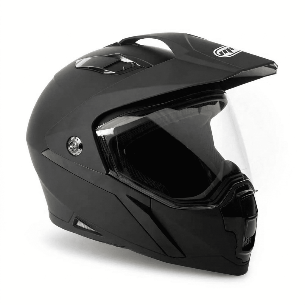 MMG Adult Motorcycle Dual Sport Off-Road Full-Face Helmet DOT - Matte Gray (Large) Model 23
