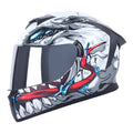 Full-Face Adult Motorcycle Helmet, Motocross ATV Offroad Dirt Bike Helmet DOT Approved White, L Size