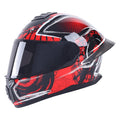 Full-Face Adult Motorcycle Helmet, Motocross ATV Offroad Dirt Bike Helmet DOT Approved, Red and Black, XL Size