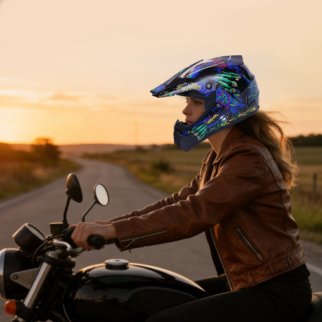 Off-Road Helmet Kit Wear Resistant Fiber Fabric Interior Street Motocross Protective Accessory