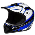 Youth Frenzy MX off Road Dirt Bike Helmet - DOT Approved - Color Blue - Size: Youth Medium